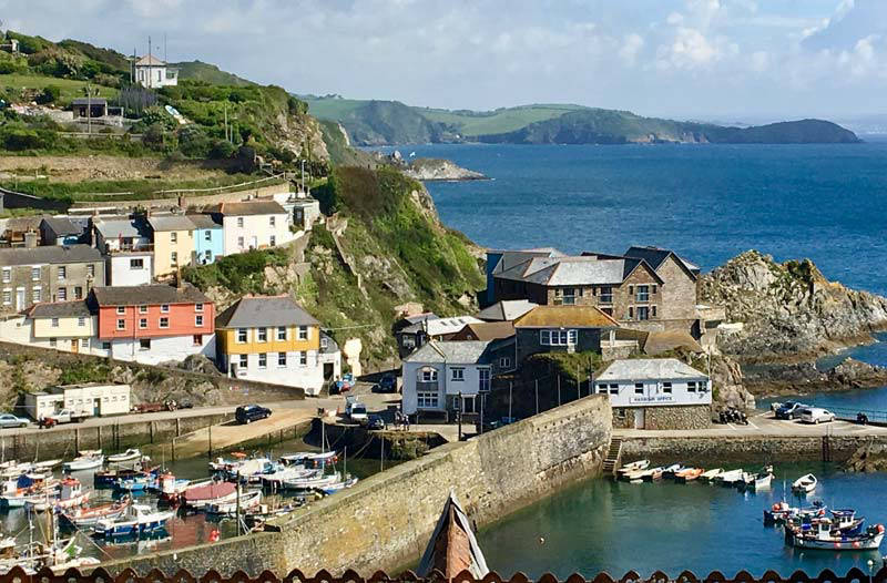 View of Mevagissey harbour from cottage